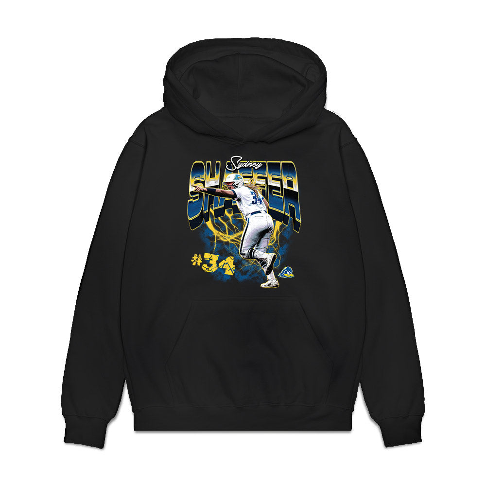 Delaware - NCAA Softball : Sydney Shaffer - Collage Premium Hooded Sweatshirt-0