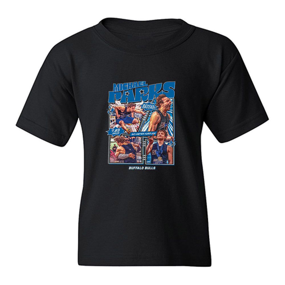 Buffalo - NCAA Men's Track & Field : Michael Parks - MAC Indoor Championship Youth T-Shirt-0