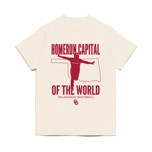 Oklahoma - NCAA Softball : Isabela Emerling - Homerun Capital Of the World Comfort Colors T-Shirt-0