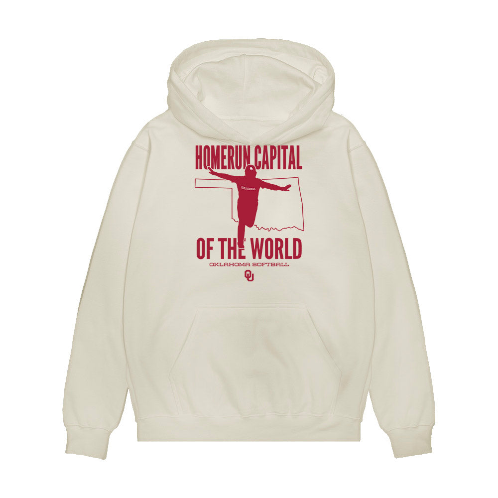 Oklahoma - NCAA Softball : Kai Minor - Homerun Capital Of the World Premium Hooded Sweatshirt-0