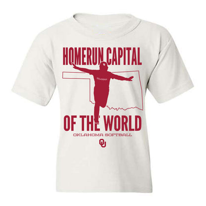 Oklahoma - NCAA Softball : Allyssa Parker - Homerun Capital Of the World Youth T-Shirt-0