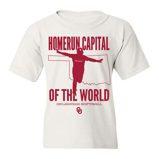 Oklahoma - NCAA Softball : Allyssa Parker - Homerun Capital Of the World Youth T-Shirt-0
