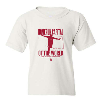 Oklahoma - NCAA Softball : Allyssa Parker - Homerun Capital Of the World Youth T-Shirt-0
