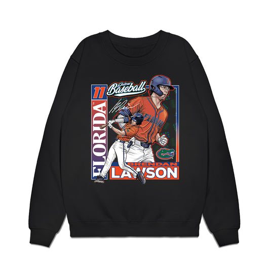 Florida - NCAA Baseball : Brendan Lawson - Card Caricature Premium Crewneck Sweatshirt-0