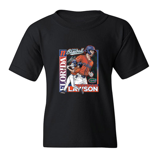 Florida - NCAA Baseball : Brendan Lawson - Card Caricature Youth T-Shirt-0