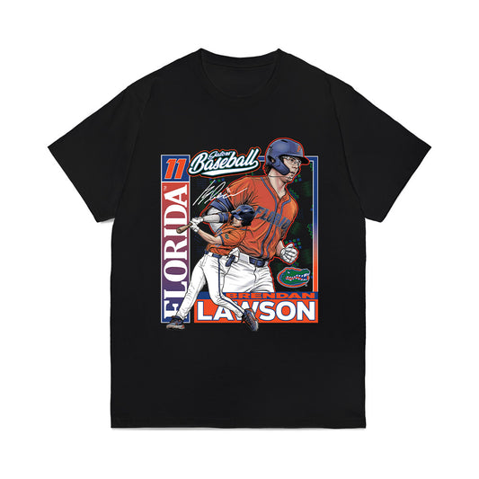 Florida - NCAA Baseball : Brendan Lawson - Card Caricature Comfort Colors T-Shirt-0