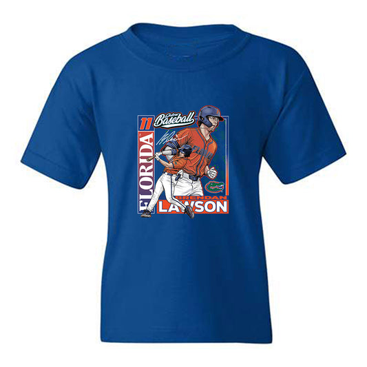 Florida - NCAA Baseball : Brendan Lawson - Card Caricature Youth T-Shirt-0