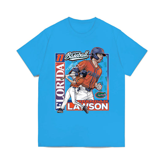 Florida - NCAA Baseball : Brendan Lawson - Card Caricature Comfort Colors T-Shirt-0