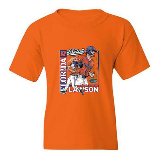 Florida - NCAA Baseball : Brendan Lawson - Card Caricature Youth T-Shirt-0