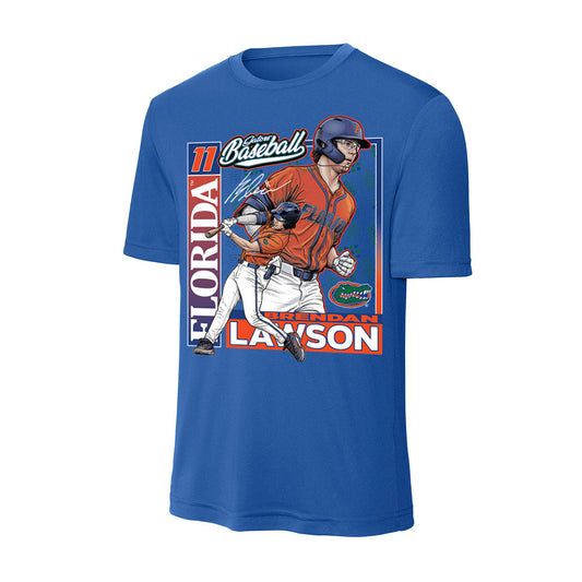 Florida - NCAA Baseball : Brendan Lawson - Card Caricature Activewear T-Shirt-0
