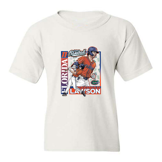 Florida - NCAA Baseball : Brendan Lawson - Card Caricature Youth T-Shirt-0