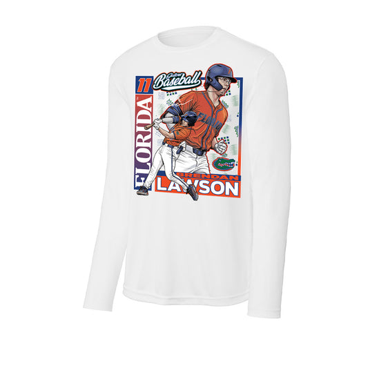 Florida - NCAA Baseball : Brendan Lawson - Card Caricature Activewear Long Sleeve T-Shirt-0