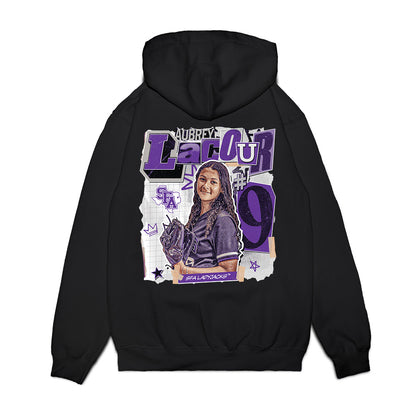 SFA - NCAA Softball : Aubrey LaCour - Cutout Collage Premium Hooded Sweatshirt-1
