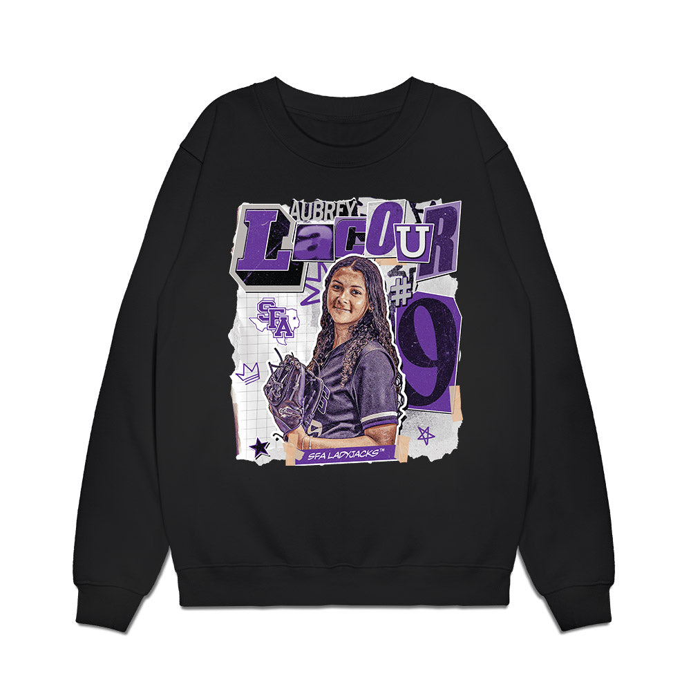 SFA - NCAA Softball : Aubrey LaCour - Cutout Collage Premium Crewneck Sweatshirt-0