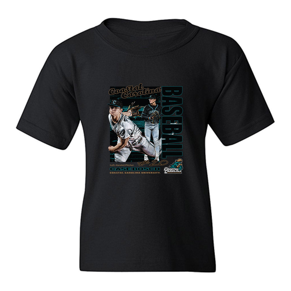 Coastal Carolina - NCAA Baseball : Case Bosch - Collage Youth T-Shirt-0
