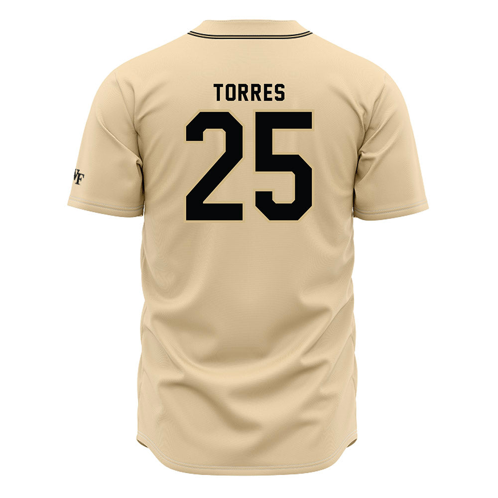 Wake Forest - NCAA Baseball : Boston Torres - Cream Jersey-1