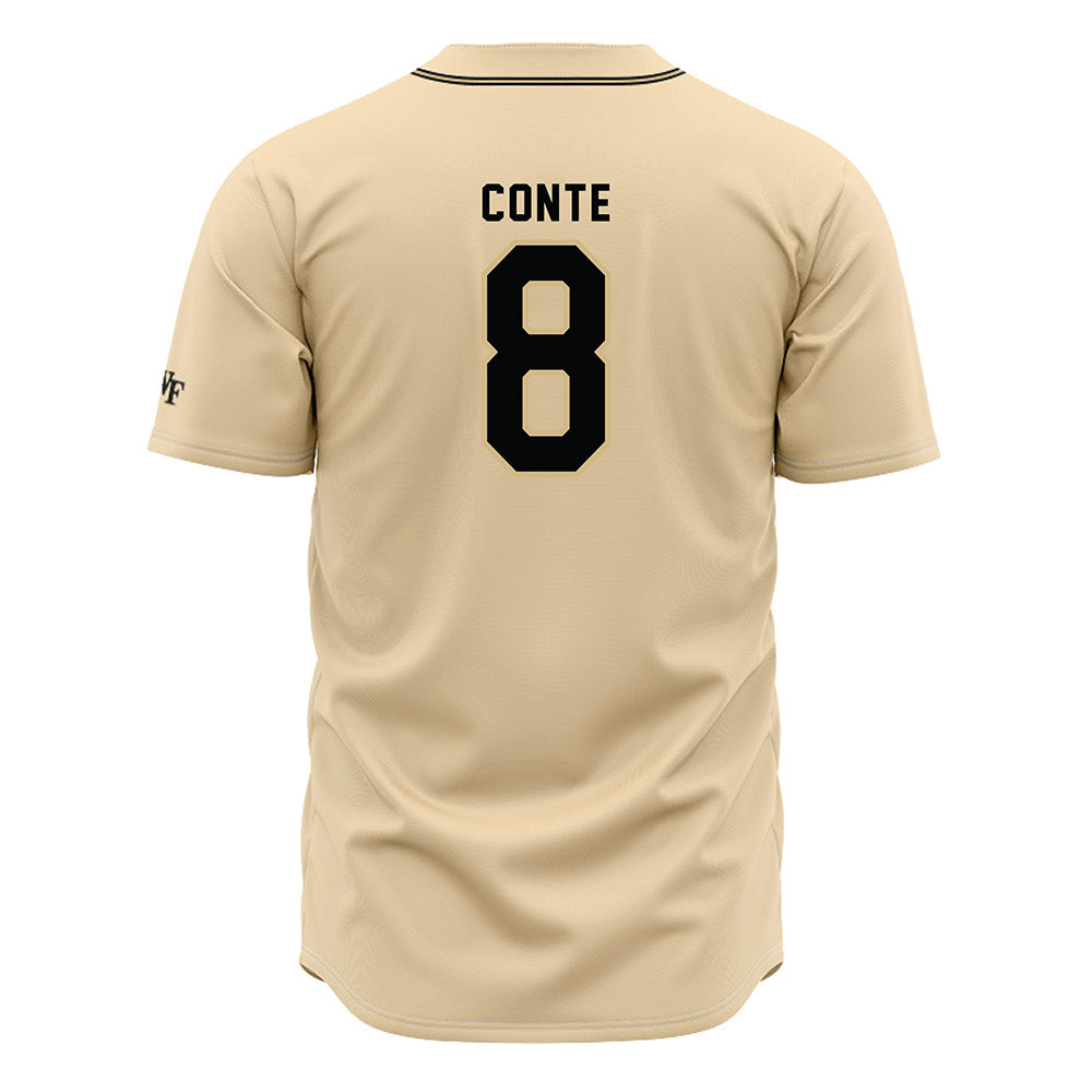 Wake Forest - NCAA Baseball : Matt Conte - Cream Jersey-1