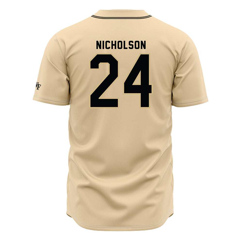 Wake Forest - NCAA Baseball : Grant Nicholson - Cream Jersey-1