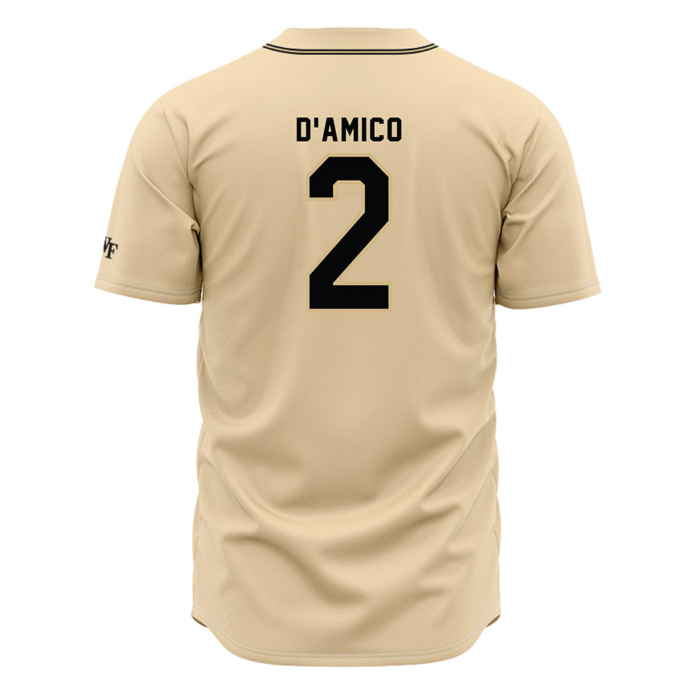 Wake Forest - NCAA Baseball : Logan D'Amico - Cream Jersey-1