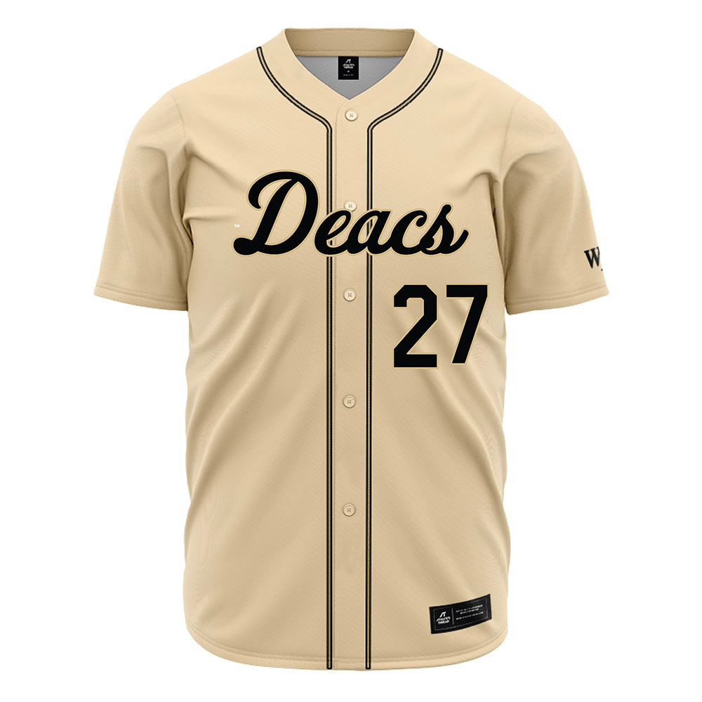 Wake Forest - NCAA Baseball : Luke Schmolke - Cream Jersey-0