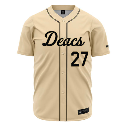 Wake Forest - NCAA Baseball : Luke Schmolke - Cream Jersey-0