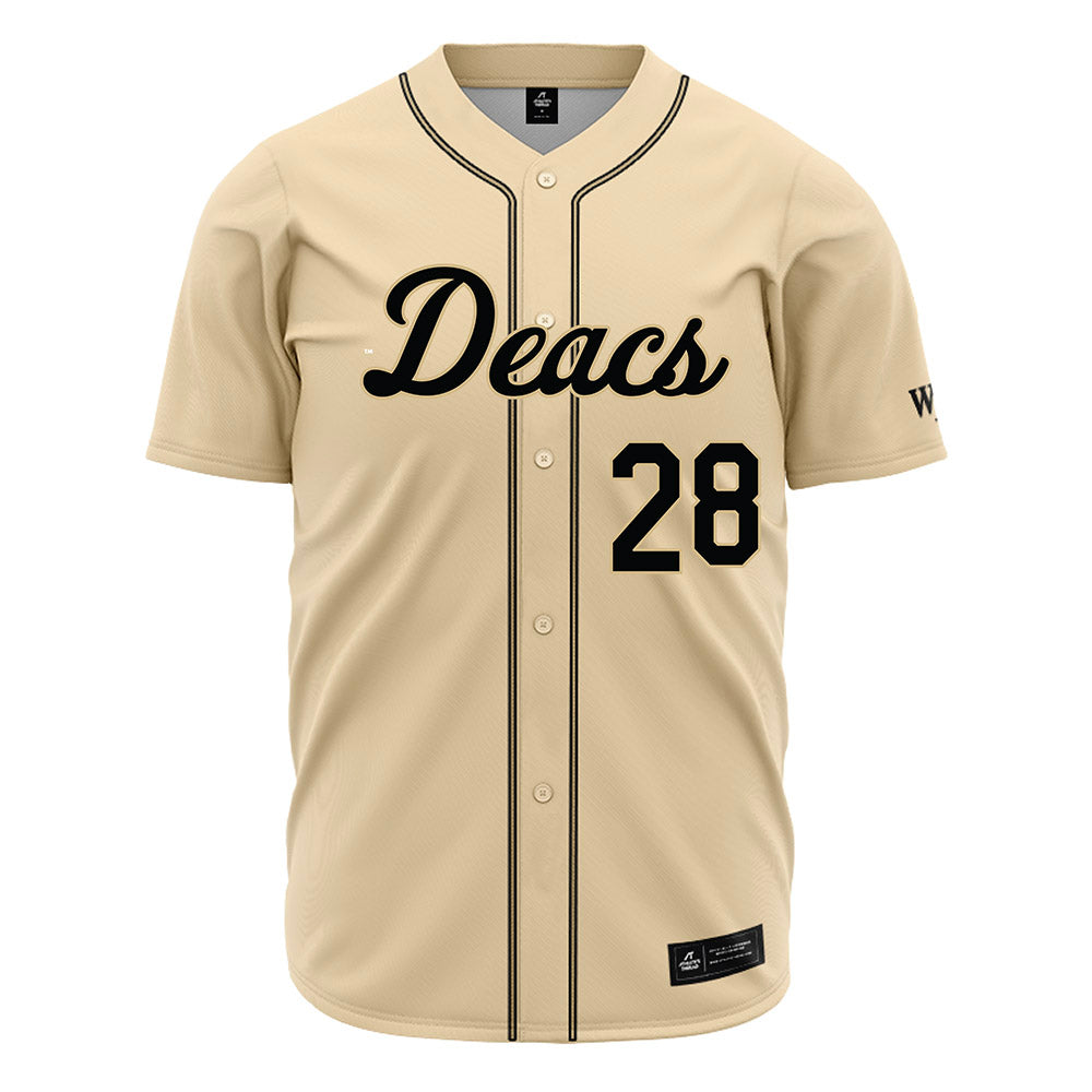 Wake Forest - NCAA Baseball : Rhys Bowie - Cream Jersey-0