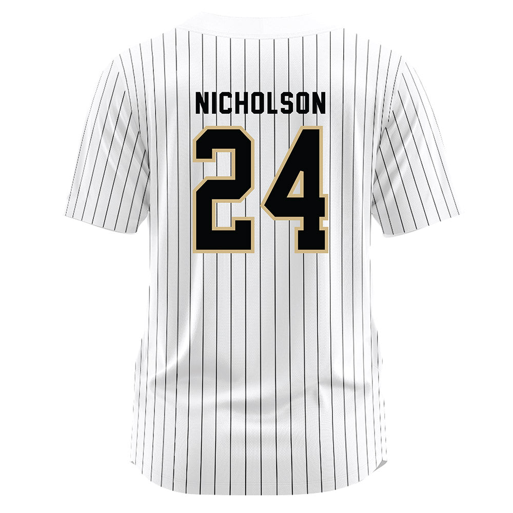 Wake Forest - NCAA Baseball : Grant Nicholson - White Jersey-1