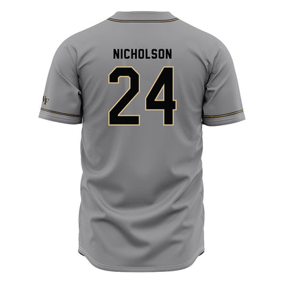 Wake Forest - NCAA Baseball : Grant Nicholson - Grey Jersey-1