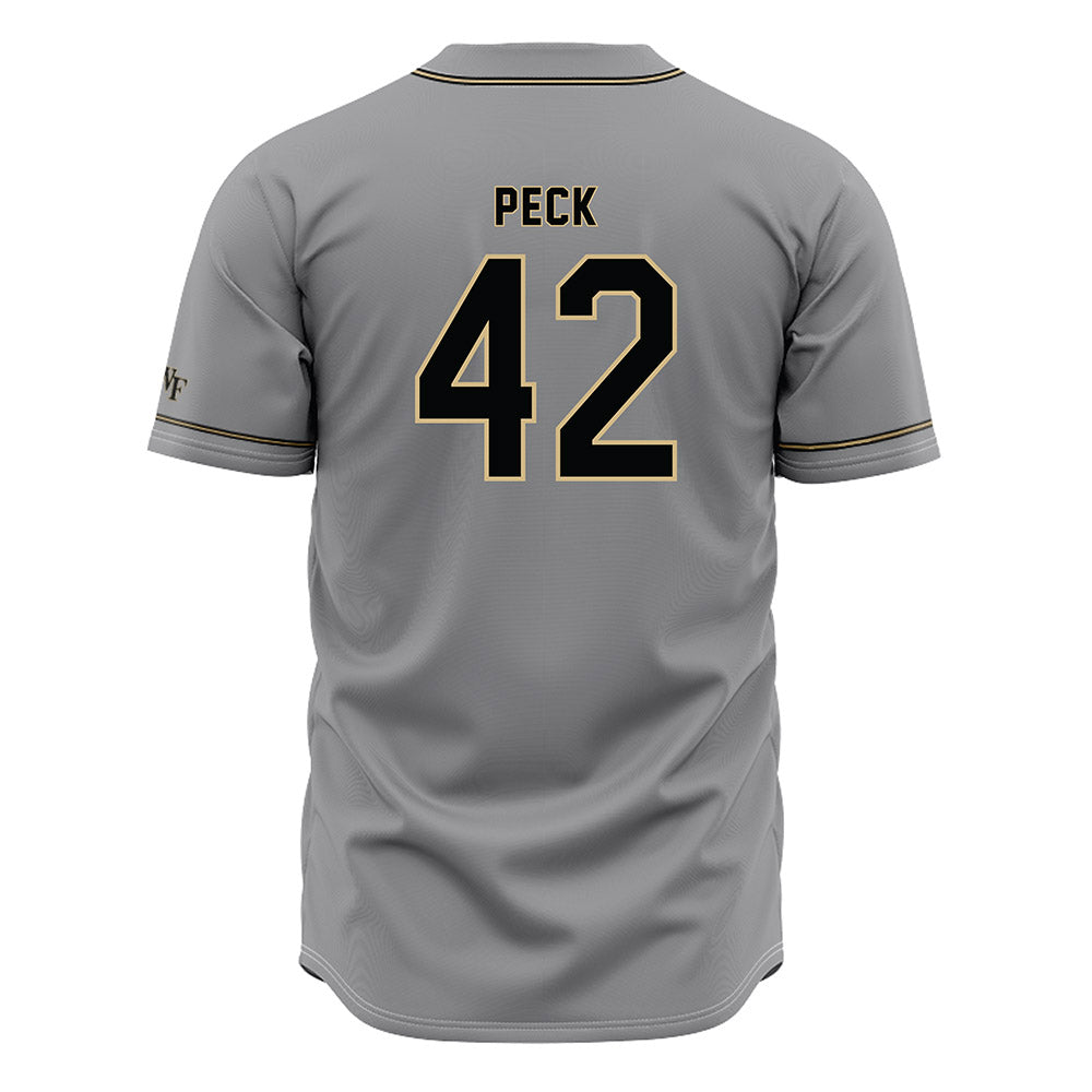 Wake Forest - NCAA Baseball : Alexander Peck - Grey Jersey-1