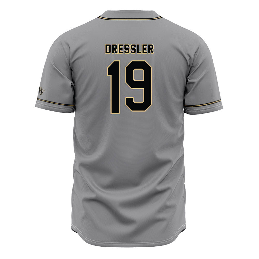 Wake Forest - NCAA Baseball : Troy Dressler - Grey Jersey-1