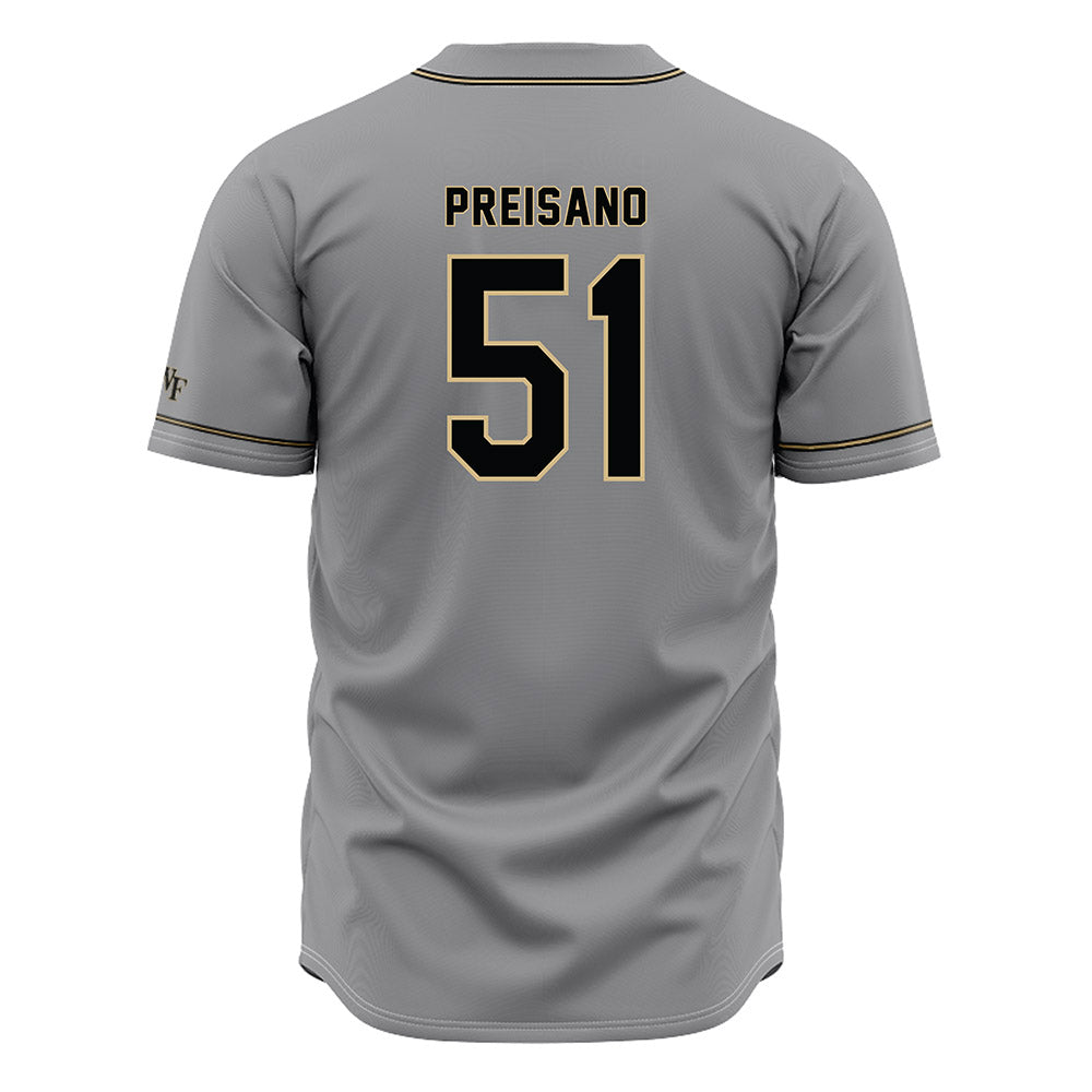Wake Forest - NCAA Baseball : Ryan Preisano - Grey Jersey-1