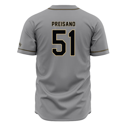 Wake Forest - NCAA Baseball : Ryan Preisano - Grey Jersey-1