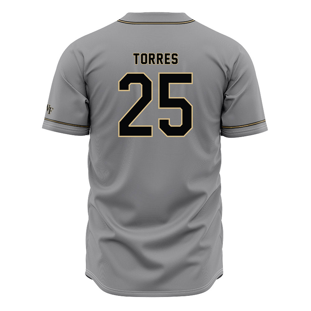 Wake Forest - NCAA Baseball : Boston Torres - Grey Jersey-1