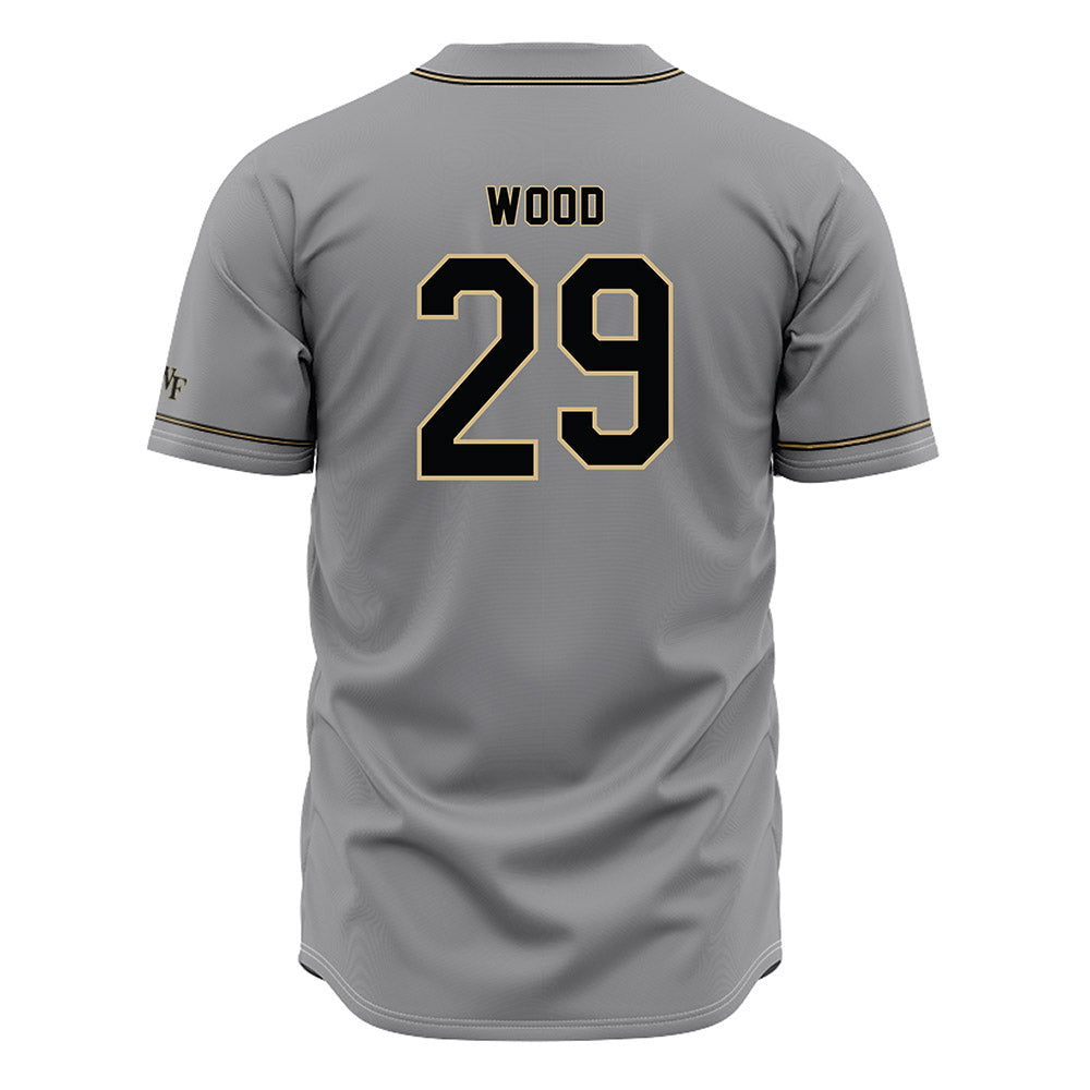 Wake Forest - NCAA Baseball : Tyler Wood - Grey Jersey-1