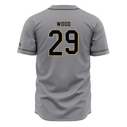 Wake Forest - NCAA Baseball : Tyler Wood - Grey Jersey-1