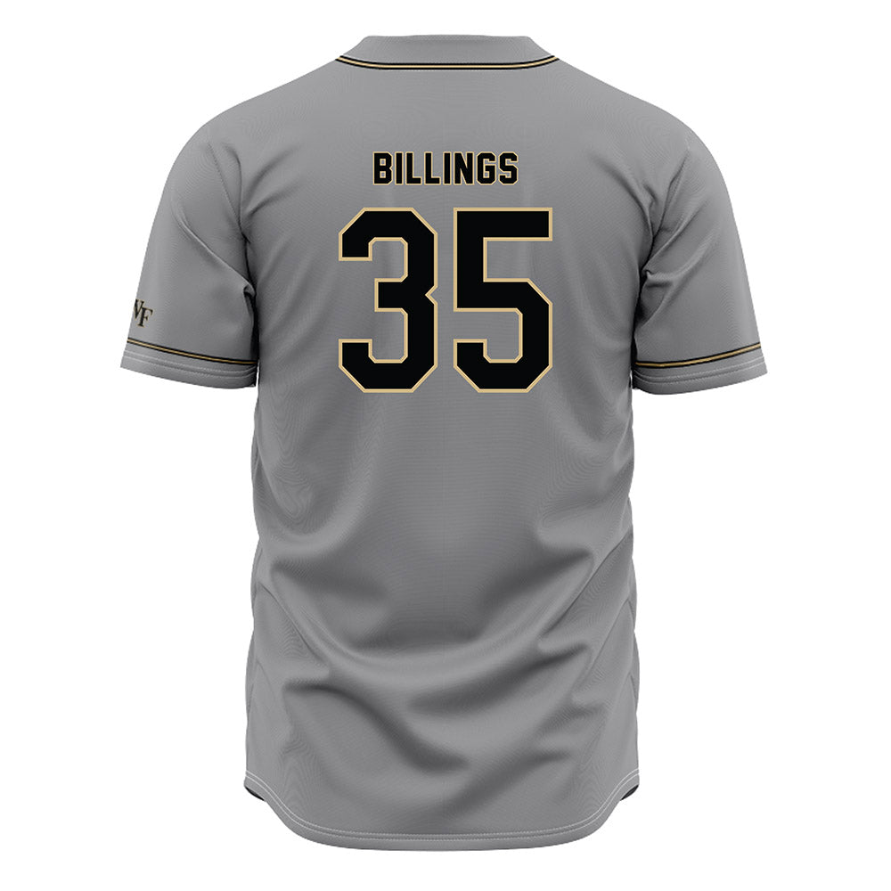 Wake Forest - NCAA Baseball : Luke Billings - Grey Jersey-1