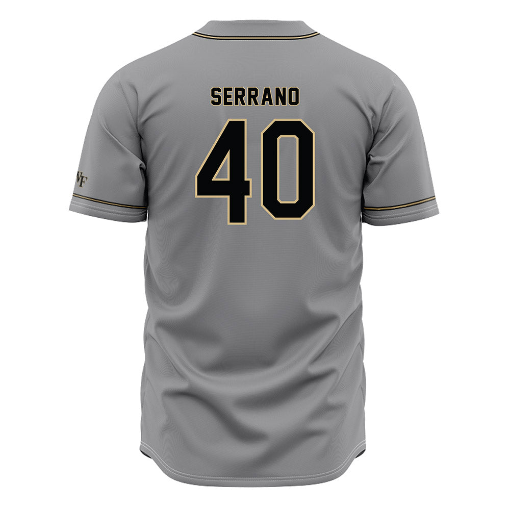 Wake Forest - NCAA Baseball : Jordan Serrano - Grey Jersey-1