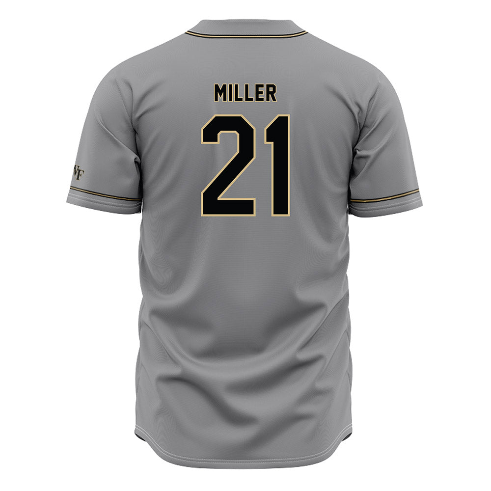 Wake Forest - NCAA Baseball : Jackson Miller - Grey Jersey-1