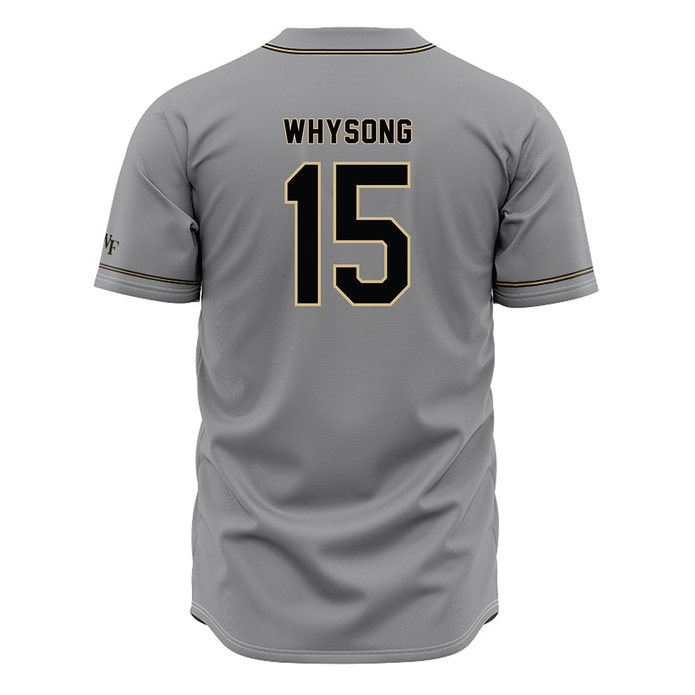 Wake Forest - NCAA Baseball : Nate Whysong - Grey Jersey-1