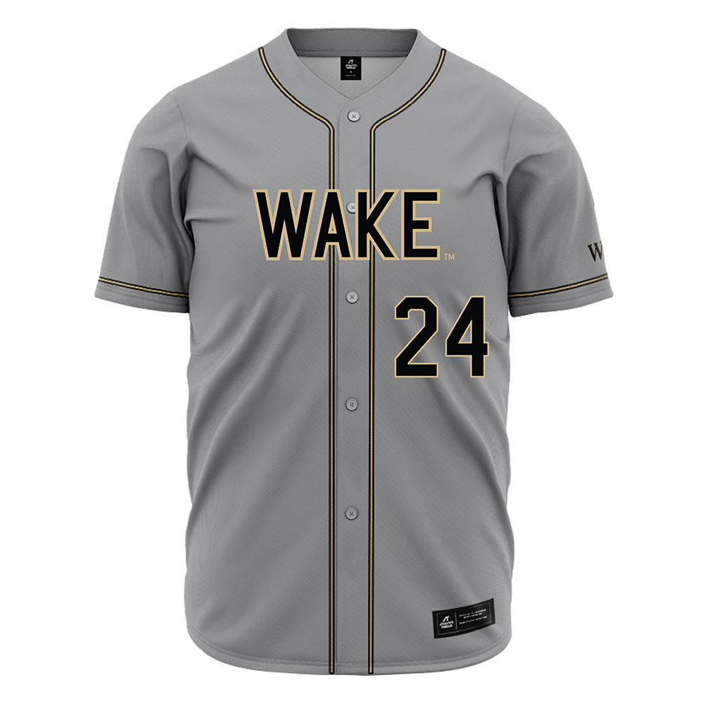 Wake Forest - NCAA Baseball : Grant Nicholson - Grey Jersey-0
