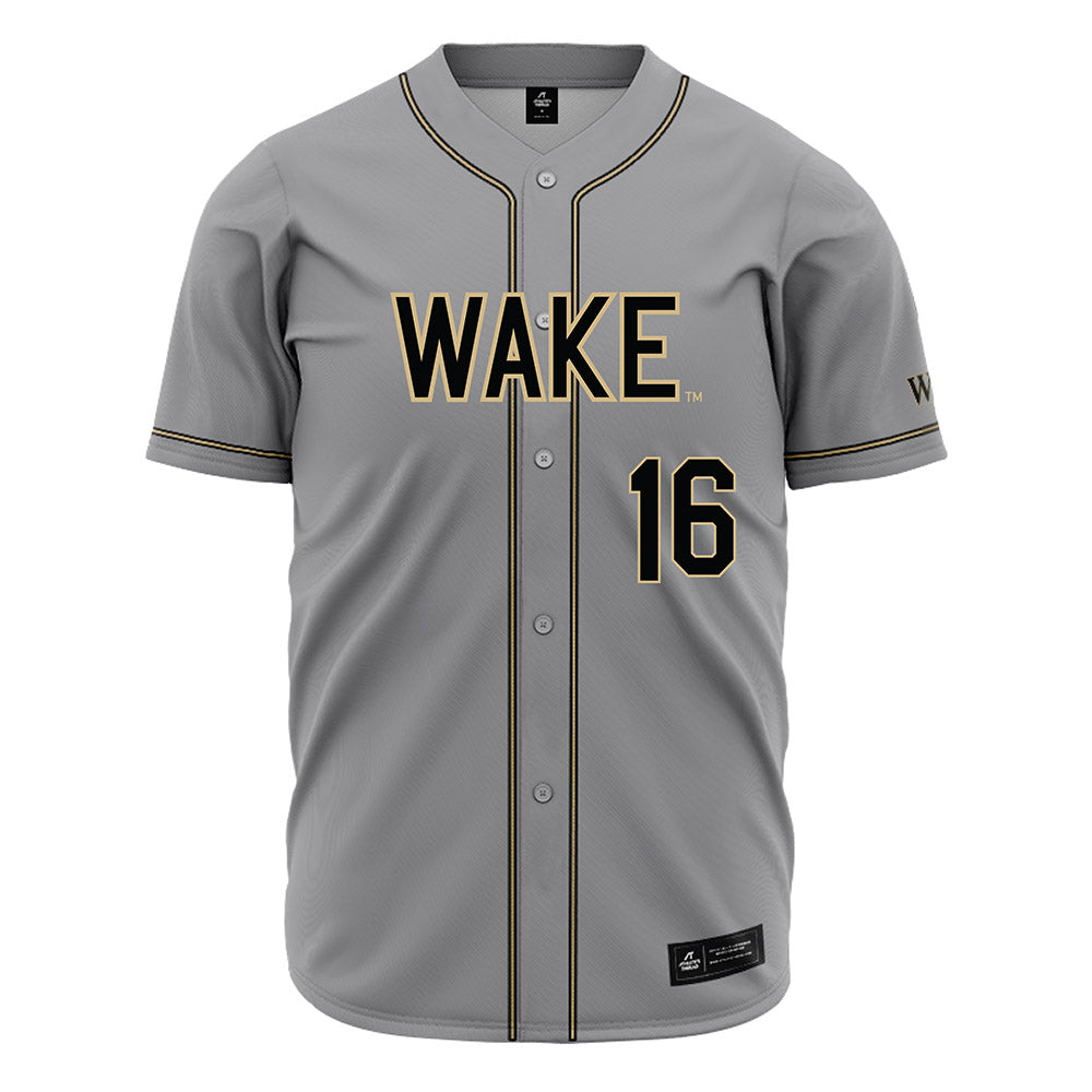 Wake Forest - NCAA Baseball : Evan Jones - Grey Jersey-0