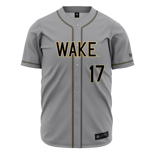 Wake Forest - NCAA Baseball : Ethan Keller - Grey Jersey-0