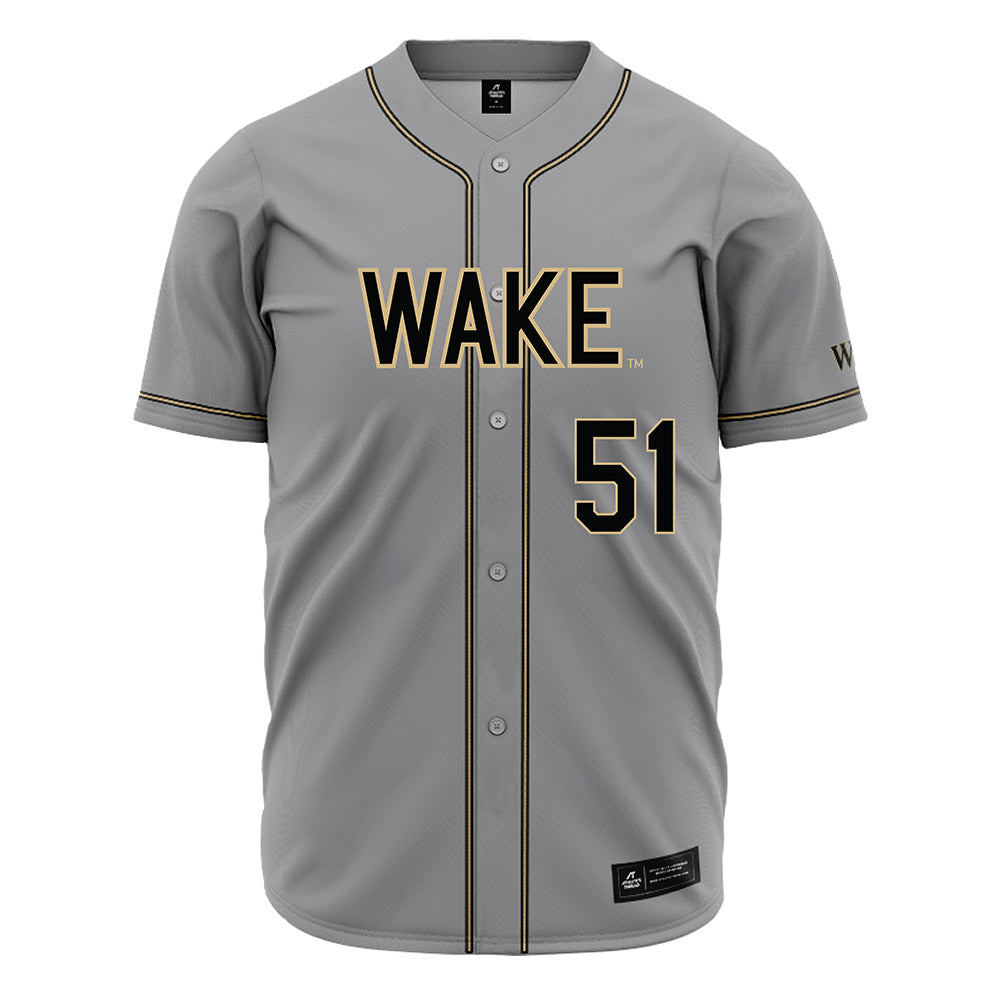 Wake Forest - NCAA Baseball : Ryan Preisano - Grey Jersey-0