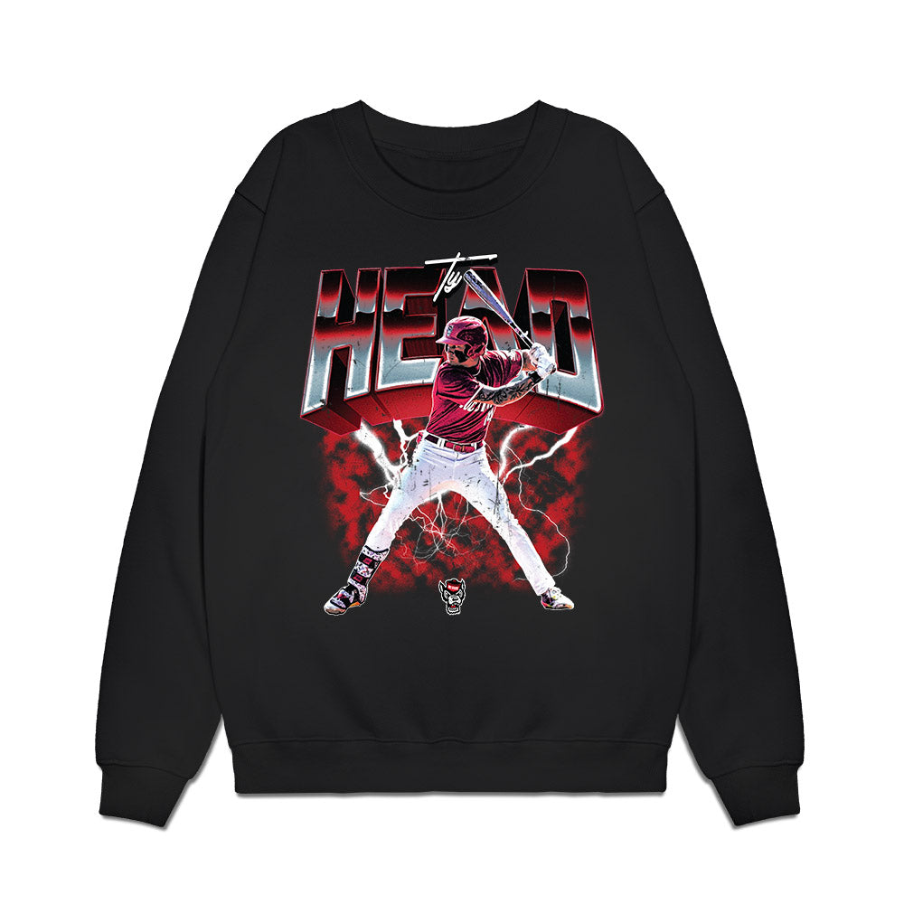 NC State - NCAA Baseball : Ty Head - Collage Premium Crewneck Sweatshirt-0