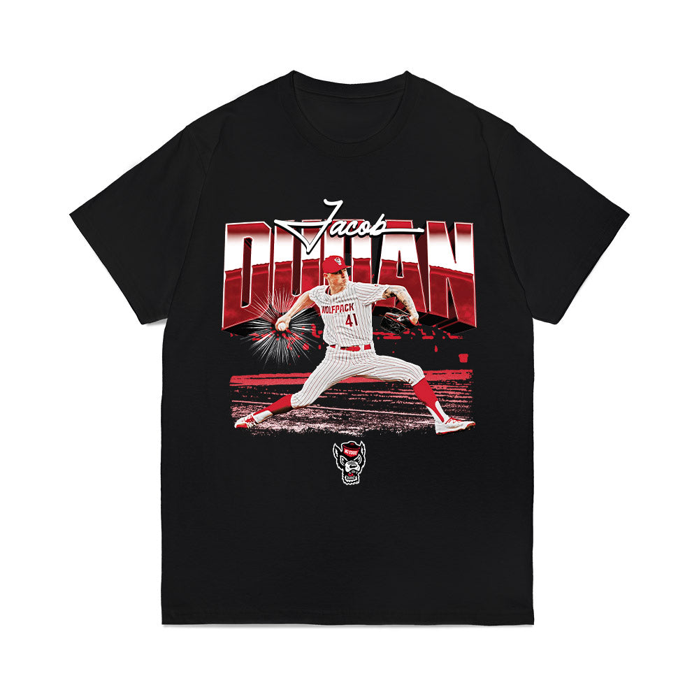 NC State - NCAA Baseball : Jacob Dudan - Collage Comfort Colors T-Shirt-0