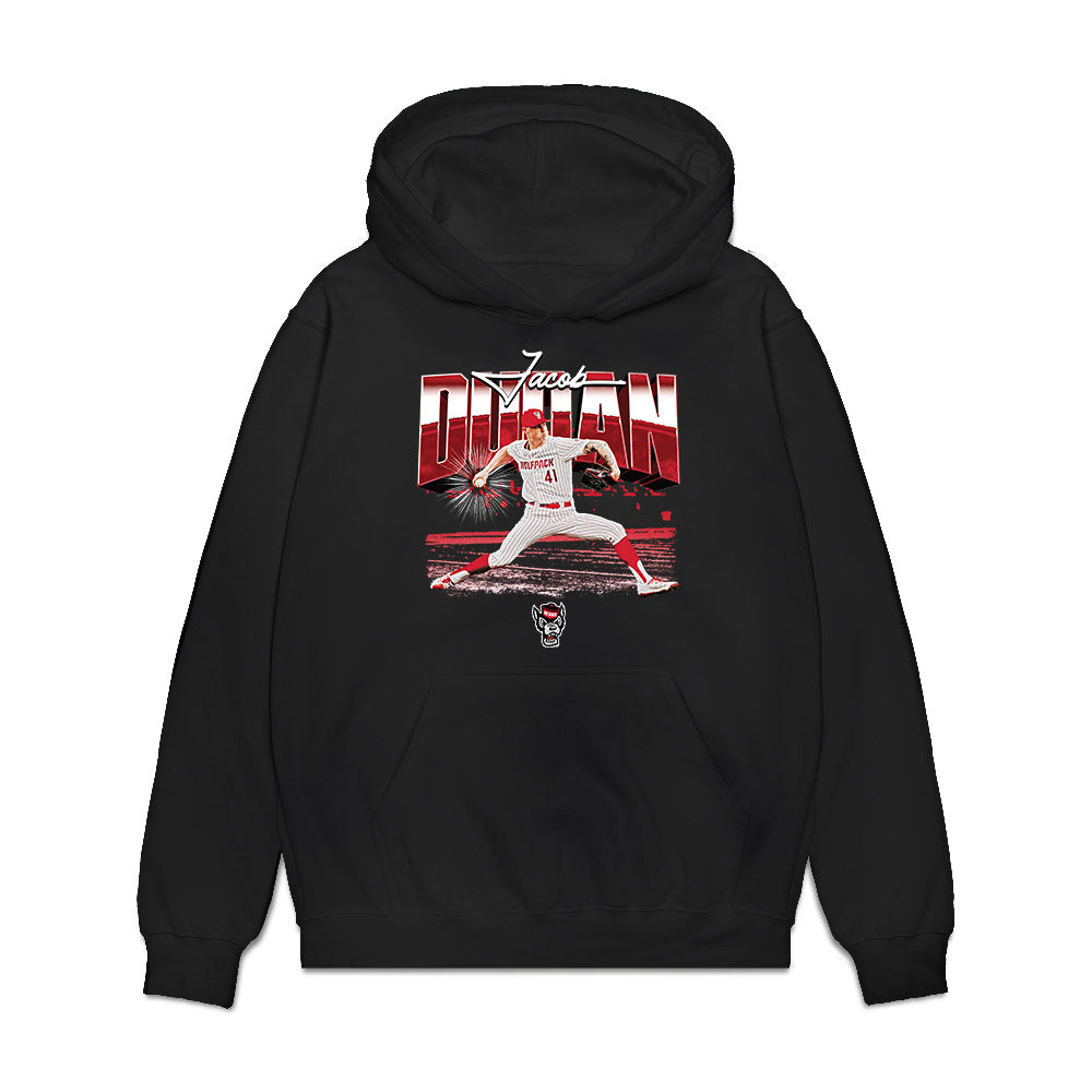 NC State - NCAA Baseball : Jacob Dudan - Collage Premium Hooded Sweatshirt-0