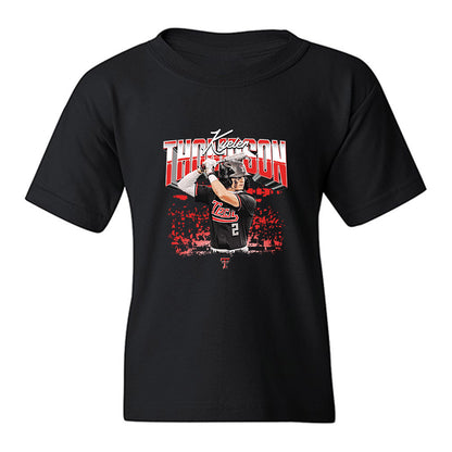 Texas Tech - NCAA Baseball : Kyeler Thompson - Collage Youth T-Shirt-1