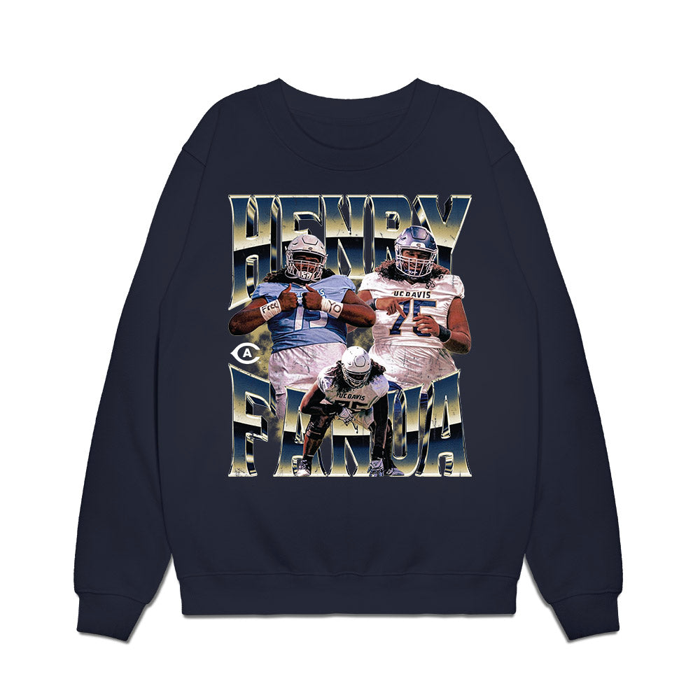 UC Davis - NCAA Football : Henry Fanua - Collage Premium Crewneck Sweatshirt-0