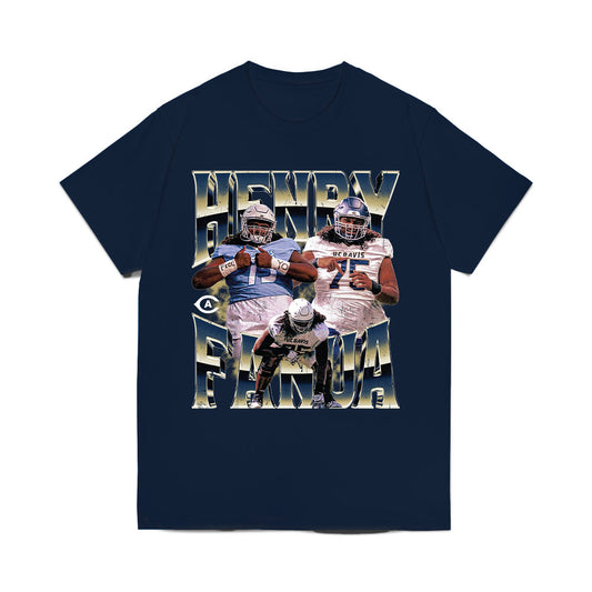UC Davis - NCAA Football : Henry Fanua - Collage Comfort Colors T-Shirt-0