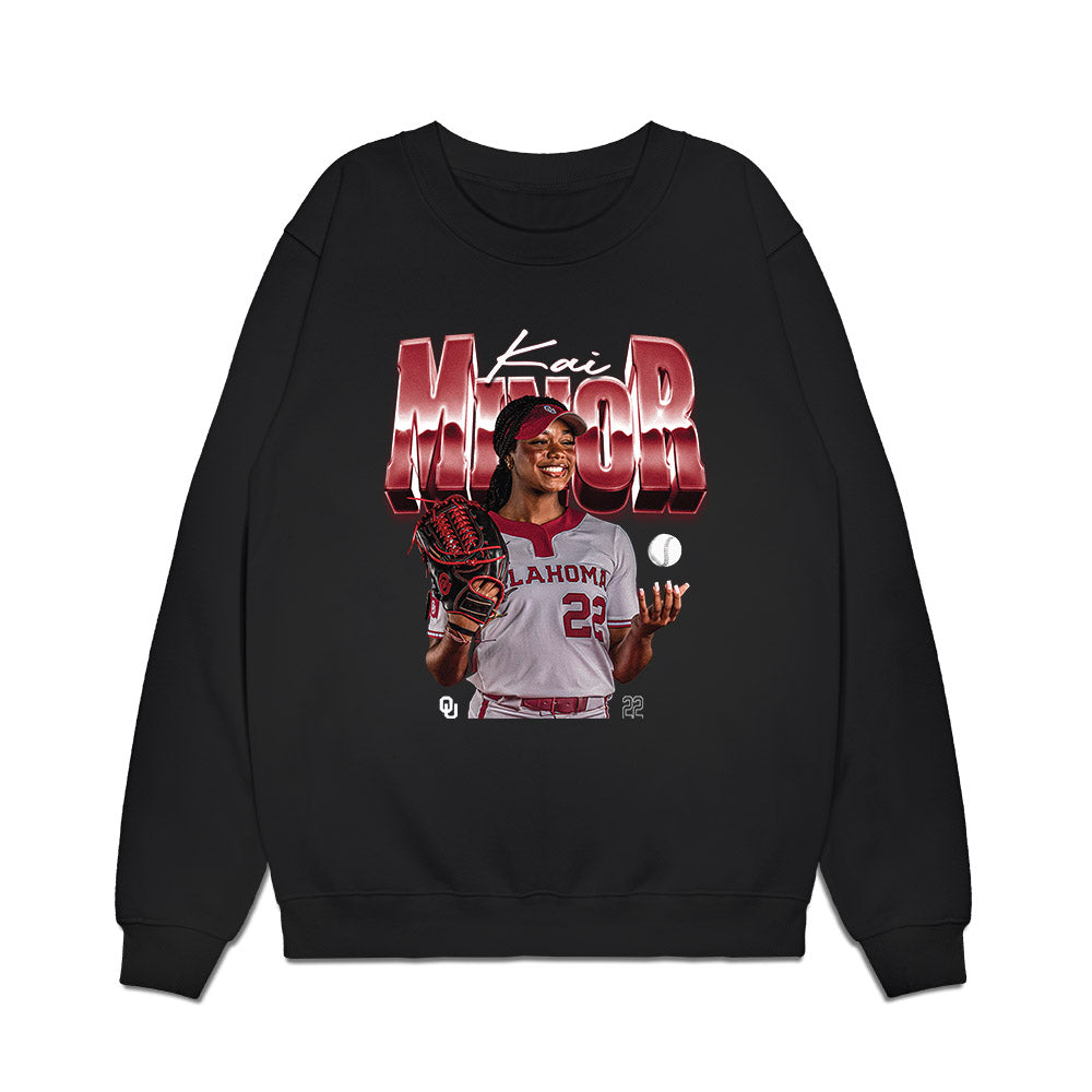 Oklahoma - NCAA Softball : Kai Minor - Collage Premium Crewneck Sweatshirt-0